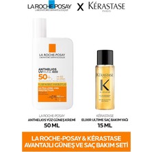 Renas Store La Roche Posay Anthelios Güneş Kremi 50 ml ve Kérastase Elixir Ultime Saç Bakım Yağı 15 ml Seti