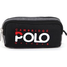 Renas Store Cambridge Polo Club Preppy Çift Bölmeli Unisex Çocuk Kalemlik Gri