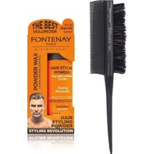 Renas Store Fontenay Saç Şekillendirici Pudra Toz Wax Ultra Strong+Profesyonel Topuz Fırçası Krepe 3043 2'li Set