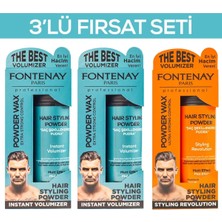 Renas Store Fontenay Saç Şekillendirici Pudra Toz Wax Mat Effect X2 ve Ultra Strong 20GR 3'lü Wax Set