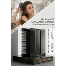Renas Store Transformacion Çift Taraflı Ince ve Kalın Dişli Saç Açma ve Şekillendirme Tarağı, Abs Plastik, Cep Boy 10X8 cm 723271