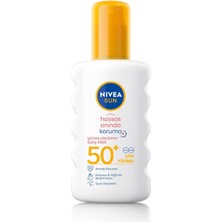 Renas Store Nıvea Sun SPF50 Hassas Ciltlere Özel Çok Yüksek Güneş Koruyucu Sprey 200ML, Güneş Alerjisine Karşı Etkili,kokusuz