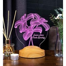 Renas Store Anneye Çiçekli Hediye, Anneler Günü Hediyesi Çiçek Buketi Kişiye Özel LED Lamba