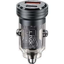 Renas Store Livx Transparent 45W Pd/qc Type C ve USB Çıkış Ultra Hızlı Mini Araç Şarj Cihazı L35