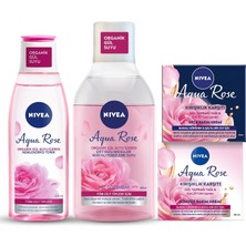 Renas Store Aqua Rose Gül Suyu Içeren Çeyiz Seti, Makyaj Temizleme Suyu 400ML, Tonik 200ML, Gündüz ve Gece Kremi