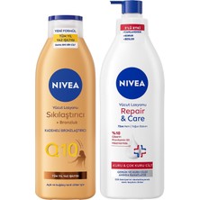 Renas Store Repair&care Nemlendirici Vücut Losyonu 400ML ve Sıkılaştırıcı Bronzluk Losyon 250ML, Kaşıntılı Cilt
