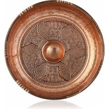 Renas Store Işlemeli, Sarı, Göbekli Büyük Bakır Hamam Tası 20 cm Çap