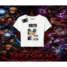 Tarzsokak Obito Uchiha Naruto Anime Karakteri Kadın Baby Tee Beyaz