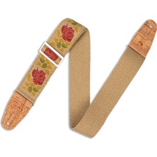 Renas Store Levy's Leathers Pembe Baskılı Kenevir Gitar Askısı, 5,1 Cm, Doğal Kenevir Dokuma Üzerinde 2 Katmanlı Mantarlı (MH8P-009)
