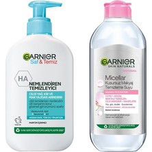 Renas Store Garnier Saf&temiz Nemlendiren Temizleyici 250 ml & Micellar Kusursuz Makyaj Temizleme Suyu (400 Ml) Cilt Bakım Seti