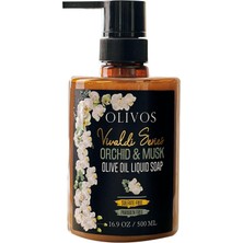 Renas Store Olivos Vivaldi Serisi Orkide Kokulu Zeytinyağlı Sıvı Sabun - Egzotik Orkide Esanslı, Yoğun Nemlendirici, Hassas Ciltler Için, 500 ml | Doğal Cilt Yumuşaklığı ve Ferahlık (Orkide Kokulu)
