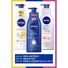 Renas Store Nıvea Vücut Losyonu Değerli Yağlar,kiraz Çiçeği ve Jojoba Yağı 400ML&Q10 Sıkılaştırıcı & Vücut Sütü 400ML