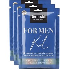 Renas Store Dermokil For Men Siyah Nokta ve Sivilcelere Karşı Yüz Maskesi 15 ml x 3 Adet