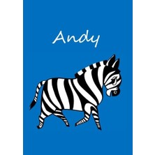 Renas Store Andy: Individualisiertes Malbuch / Notizbuch / Tagebuch - Zebra - A4 - Blanko