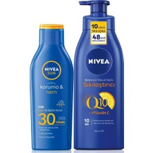 Renas Store Nivea Güneş Losyonu SPF30 200 ML+Q10 Sıkılaştırıcı Vücut Sütü 400 ml