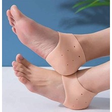 Renas Store 1 Çift Ten Rengi Topuk Gömleği Topuk Dikeni Önleyici Silikon Esnek Ayak Tabanlık Topuk Çorabı