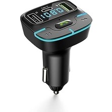 Renas Store Pdateknoloj F9 Araç Fm Transmitter 5.3 Bluetooth Araç Kiti USB Type-C Hızlı Şarj Çıkışlı Çakmaklık Girişli (F9)