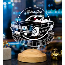 Renas Store Klasik Bmw E30 Cabrio, Bmw Logolu Hediye 3D LED Lamba, Bmw Hayranına Hediye
