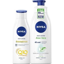 Renas Store Nıvea Q10 Sıkılaştırıcı Vücut Losyonu 250 ml + Aloe Vera Pump Losyon