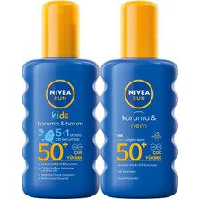 Renas Store Sun SPF50 Yüksek Güneş Koruyucu Vücut Sprey 200ML ve Çocuklar Için Hassas Güneş Koruyucu Sprey 200ML