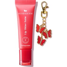 Renas Store Herbaderm Parlatıcı, Dolgunlaştırıcı, Onarıcı Renkli Dudak Balmı, Anahtarlık Hediyeli, Nar Aromalı 10 ml