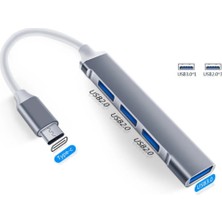 Krl Type-C To USB Hub 4 Port Çoklayıcı Macbook ile Uyumlu Yüksek Hızlı Bağlantı