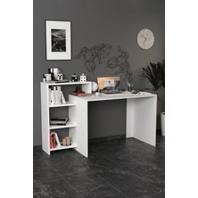 Renas Store Moonlife Ahsen Kitaplıklı Çalışma Masası Beyaz