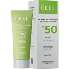 Renas Store The Ceel Yağ Dengeleyici Mat Bitişli Güneş Kremi Spf 50+ 50 Ml, Yağlı ve Karma Ciltler Için Parlama Karşıtı Yüz Güneş Koruyucu, Niacinamide ve E Vitaminli Günlük Bakım