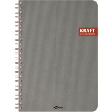 Renas Store Le Color Kraft Ofis Defter Spiralli Çizgili Gri