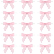Renas Store Baotongle 30 Adet 7,62 cm Pembe Bükümlü Kravat Fiyonkları Ikram Çantaları Için Saten Kurdele Fiyonklar Paket El Işi Hediye Paketleme Dekorasyonu Için (Pembe, 3 Inç)