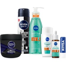 Renas Store Nıvea Men Damat Seti, Deodorant, Vücut Kremi, Renksiz Dudak Kremi, Karşıtı Jel, Serum, Güneş Kremi