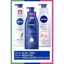 Renas Store Nıvea Vücut Sütü Besleyici 400ML&VÜCUT Losyonu Değerli Yağlar,kiraz Çiçeği ve Jojoba Yağı 400ML&ALOE Vera