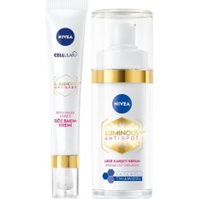 Renas Store Nıvea LUMINOUS630 Leke Karşıtı Cilt Serumu 30ML, Hyaluronik Asit, E Vitamini, Cilt Tonu Eşitleyici ve Nıvea LUMINOUS630 Koyu Halka Karşıtı Göz Kremi 15ML