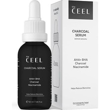 Renas Store The Ceel Aha Bha Aktif Kömürlü Siyah Yüz Serumu 30 Ml, Niacinamide Içeren Gözenek Sıkılaştırıcı ve Leke Karşıtı Günlük Peeling, Siyah Nokta ve Cilt Kusur Azaltıcı