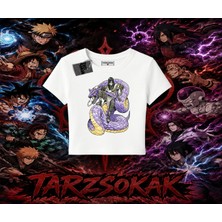 Tarzsokak Orochimaru Naruto Anime Karakter Kadın Baby Tee Beyaz