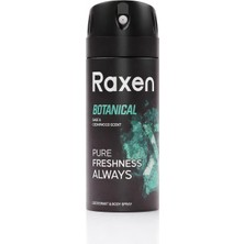 Renas Store Raxen Erkek Deodorant Spreyi - Botanical Serisi - 150ML - Etkili Ter Kokusu Önleyici - Alüminyumsuz ve Leke Bırakmayan Formül - Gün Boyu Ferahlık Veren Erkek Vücut Spreyi
