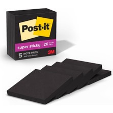 Renas Store Post-It S Per Yap Kan Notlar, 3x3 In, 5 Ped, 2x Yap T Rma G C, Siyah (654-5SSSC)