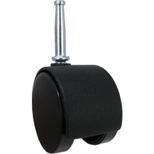 Renas Store Shepherd Hardware 9406 Ofis Sandalyesi Tekerleği, Frenli Çift Tekerlek, 5 Cm, 8 mm Şaft Çapı, 34 kg Taşıma Kapasitesi, 2'li Paket, Siyah