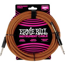 Renas Store Ernıe Ball Enstrüman Kablosu Esnek Düz Açılı 18FT - Turuncu
