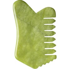 Renas Store Fulia Elegance Çok Amaçlı Yeşim Taşı Pro Gua Sha Tırtıklı Masaj Aleti Doğal Taş Tarak Jade Gua Sha Jade Hair Comb Saç, Yüz ve Cilt Bakımı Aleti