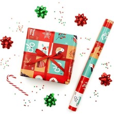 Renas Store 70X100 cm Premium Yılbaşı Hediye Paketleme Kağıdı 2'li Set | Kolay Sarılabilir, Canlı Baskı, Özel Kutu ile Rulo Gönderim | M16
