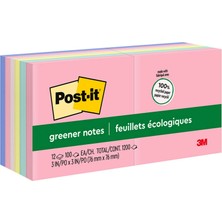 Renas Store Geri Dönüşüm Pastel Notes, 3 x 3, Sunwashed Pier, 12 100-SHEET Ped/paket