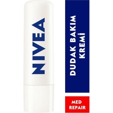 Renas Store Nıvea Med Repair Güneş Koruyucu Dudak Bakım Kremi, SPF15, 24 Saat Nemlendirici, 4,8gr