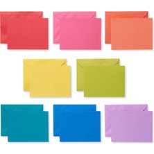 Renas Store American Greetings Tek Panel Zarflı Boş Kartlar, Gökkuşağı Renkleri (200 Sayım)