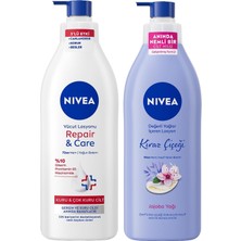 Renas Store Kiraz Çiçeği Vücut Losyonu ve Repair&care Nemlendirici Losyon 400ML, Rahatlatıcı, Kuru Cilt