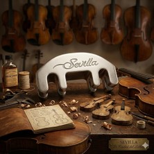 Renas Store Sevilla Keman Susturucu, Kaliteli Döküm Metal, Gümüş Renk, 4/4 3/4 1/2 Boyutları