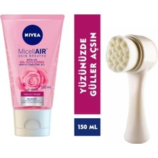 Renas Store Nıvea Micellar Gül Suyu Içeren Makyaj Temizleme Jeli 150 ml & Fluweel Yüz Temizleme Fırçası