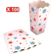 Renas Store Çelikpençe Büyük Karton Pop Corn/mısır Kutusu 100 Adet