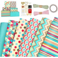 Renas Store Bolivia's Hediye Paketleme Kağıdı, 6 Adet 50X70CM Bahar Temalı Set, Kurdele, Sticker ve Bant Dahil, Doğum Günleri Için Mükemmel Hediye Paketleme Seti
