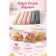 Kea Kalpli Poşet Klipsi 6 Adet | 10 cm Gıda Saklama Klipsi | Sızdırmaz Pratik Paket Kapatıcı